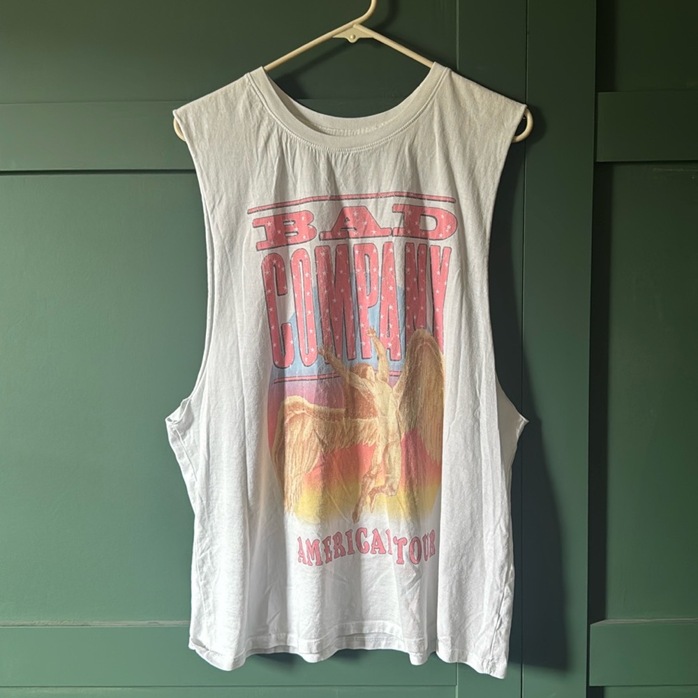 Recycled Karma Bad Company muscle tank top band tee shirt size small S oversized